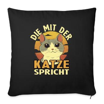 Cat Mom Gift Cat Mom Cat Lover - Sofa pillowcase 17,3'' x 17,3'' (45 x 45 cm) - black - Front