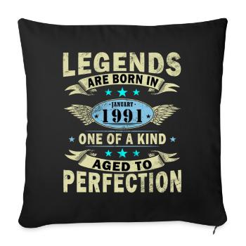 Légende du 35e anniversaire janvier 1991 - Housse de coussin décorative 45 x 45 cm - noir - Devant