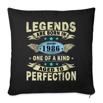 Légende du 40e anniversaire janvier 1986 - Housse de coussin décorative 45 x 45 cm - noir - Devant