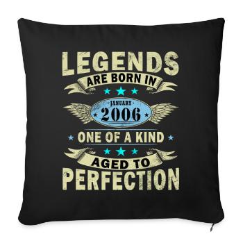 20th Birthday Original January Volume 2006 - Sofa pillowcase 17,3'' x 17,3'' (45 x 45 cm) - black - Front