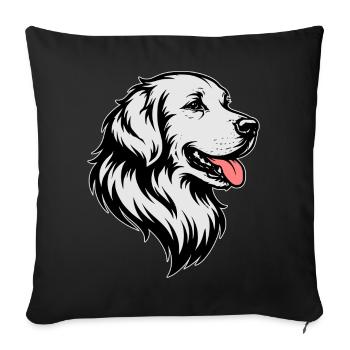 Golden Retriever - Housse de coussin décorative 45 x 45 cm - noir - Devant