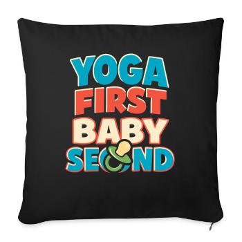 Prenatal Yoga Expectant Mother - Sofa pillowcase 17,3'' x 17,3'' (45 x 45 cm) - black - Front