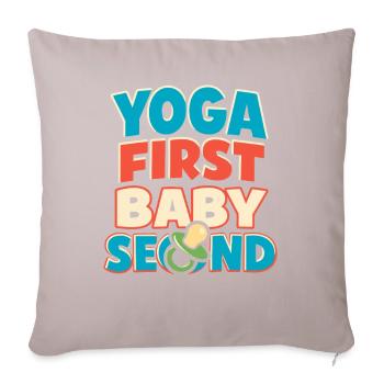 Vorgeburtliches Yoga Werdende Mutter - Sofakissenbezug 45 x 45 cm - helles Taupe - Vorne