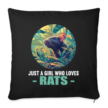 Rat Rat - Housse de coussin décorative 45 x 45 cm - noir - Devant