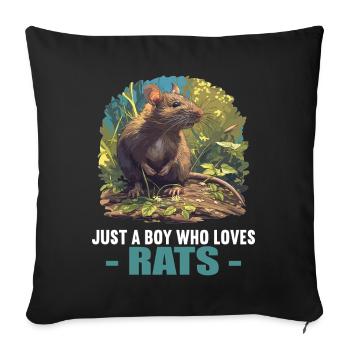 Rat Rat - Housse de coussin décorative 45 x 45 cm - noir - Devant