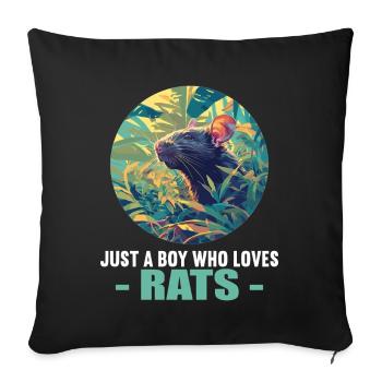 Rat Rat - Housse de coussin décorative 45 x 45 cm - noir - Devant