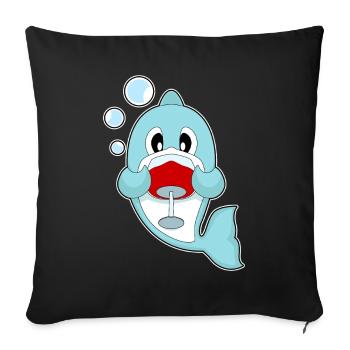 Dolphin Red Wine - Sofa pillowcase 17,3'' x 17,3'' (45 x 45 cm) - black - Front
