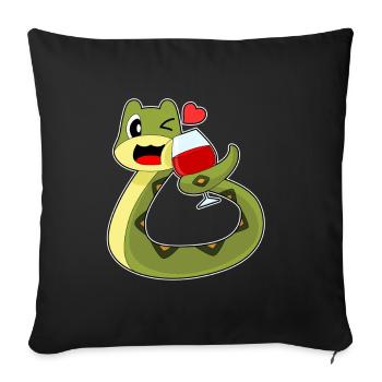 Snake Red Wine - Sofa pillowcase 17,3'' x 17,3'' (45 x 45 cm) - black - Front