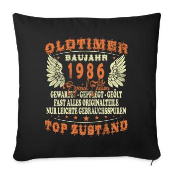1986 Born Birthday Classic Car - Sofa pillowcase 17,3'' x 17,3'' (45 x 45 cm) - black - Front