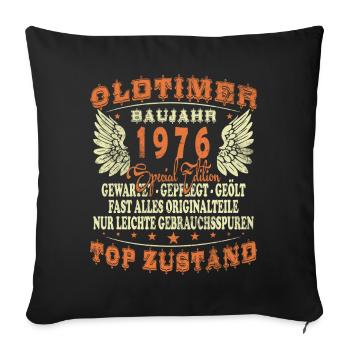 1976 Vintage Original 1976 Geburtstagsgeschenk - Sofakissenbezug 45 x 45 cm - Schwarz - Vorne