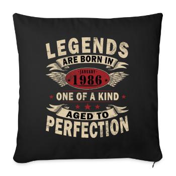 Légende du 40e anniversaire janvier 1986 - Housse de coussin décorative 45 x 45 cm - noir - Devant