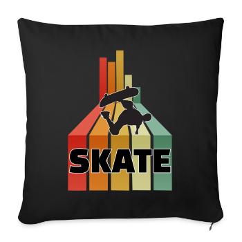 Skateboard Skate - Housse de coussin décorative 45 x 45 cm - noir - Devant