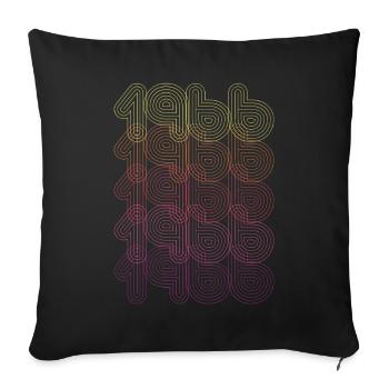 1966 Cadeau Anniversaire Rétro Futuriste Vintage - Housse de coussin décorative 45 x 45 cm - noir - Devant