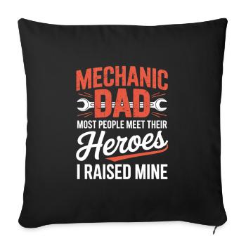 Mechanic Dad I Raised Mine Heroes Saying - Sofa pillowcase 17,3'' x 17,3'' (45 x 45 cm) - black - Front