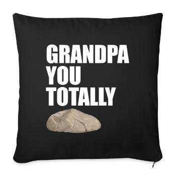 Grandpa You Totally Rock Funny Pun Grandpa Design - Sofa pillowcase 17,3'' x 17,3'' (45 x 45 cm) - black - Front