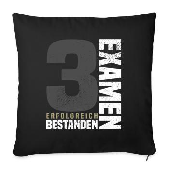 3. Exam Congratulations - Sofa pillowcase 17,3'' x 17,3'' (45 x 45 cm) - black - Front