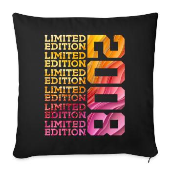 LIMITED EDITION 2008 18 YEARS 18TH BIRTHDAY - Sofa pillowcase 17,3'' x 17,3'' (45 x 45 cm) - black - Front