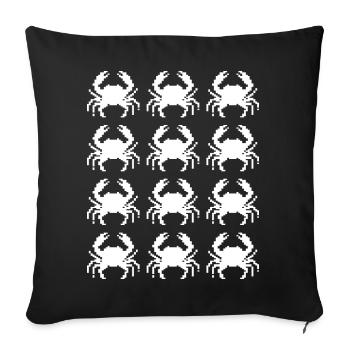 Répétition du motif de pixels du crabe - Housse de coussin décorative 45 x 45 cm - noir - Devant