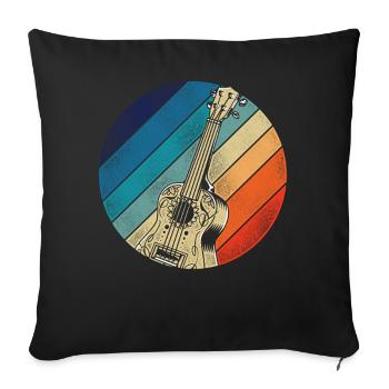Hawaiian Ukulele Uke Retro Vintage - Sofakissenbezug 45 x 45 cm - Schwarz - Vorne