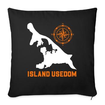 Island USEDOM BALTIC SEA Holiday Lighthouse Funny - Sofa pillowcase 17,3'' x 17,3'' (45 x 45 cm) - black - Front