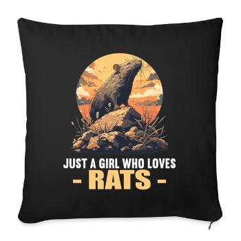 Rat Rat - Housse de coussin décorative 45 x 45 cm - noir - Devant