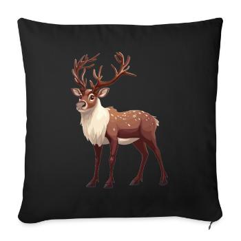 Reindeer Reindeer - Sofa pillowcase 17,3'' x 17,3'' (45 x 45 cm) - black - Front