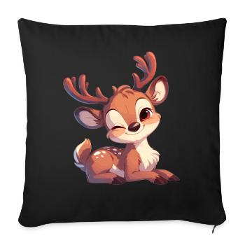 Reindeer Reindeer - Sofa pillowcase 17,3'' x 17,3'' (45 x 45 cm) - black - Front