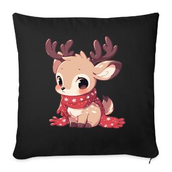 Reindeer Reindeer - Sofa pillowcase 17,3'' x 17,3'' (45 x 45 cm) - black - Front