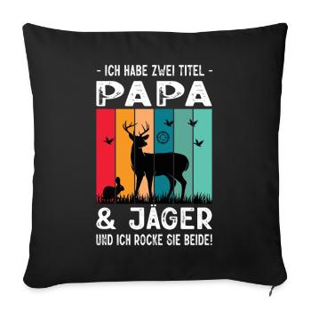Cadeaux de chasse Chasse Examen de chasseur réussi - Housse de coussin décorative 45 x 45 cm - noir - Devant