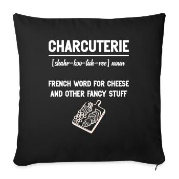  Charcuterie Artist Board Maker Food Items - Sofa pillowcase 17,3'' x 17,3'' (45 x 45 cm) - black - Front