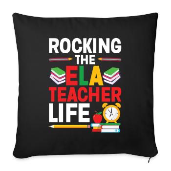 Spécialiste de l’équipe d’enseignement des arts du langage anglais - Housse de coussin décorative 45 x 45 cm - noir - Devant