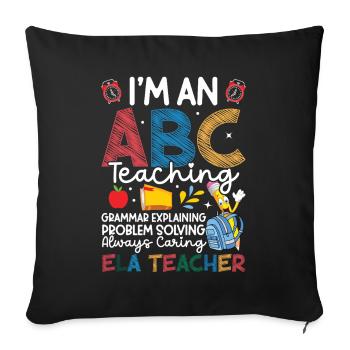 Équipe de l’équipe des enseignants d’anglais Équipe Arts du langage anglais - Housse de coussin décorative 45 x 45 cm - noir - Devant