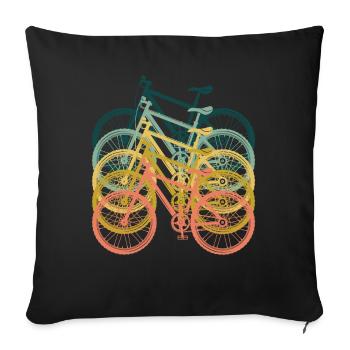 Mountain Bike Silhouettes - Sofa pillowcase 17,3'' x 17,3'' (45 x 45 cm) - black - Front