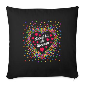 Confetti in the Heart - Carnival in the Blood Costume - Sofa pillowcase 17,3'' x 17,3'' (45 x 45 cm) - black - Front