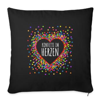 Confetti in the Heart - Carnival in the Blood Costume - Sofa pillowcase 17,3'' x 17,3'' (45 x 45 cm) - black - Front