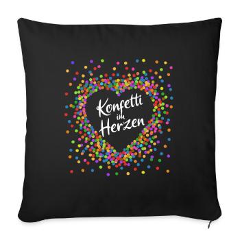 Confetti in the Heart - Carnival in the Blood Costume - Sofa pillowcase 17,3'' x 17,3'' (45 x 45 cm) - black - Front