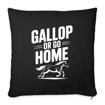 Au galop ou rentre chez toi - Housse de coussin décorative 45 x 45 cm - noir - Devant