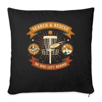 Recherche et sauvetage : aucun disque laissé derrière Disc golf - Housse de coussin décorative 45 x 45 cm - noir - Devant