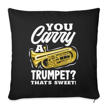 Vintage Euphonium Player - Sofa pillowcase 17,3'' x 17,3'' (45 x 45 cm) - black - Front
