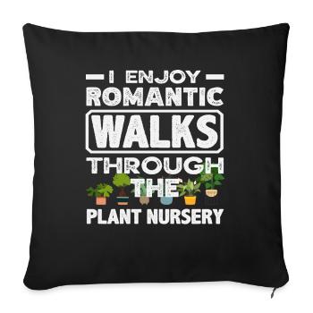 Promenades romantiques dans la pépinière - Housse de coussin décorative 45 x 45 cm - noir - Devant