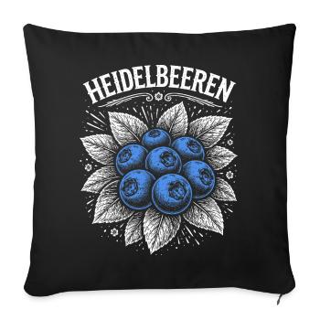 Blueberries Vintage Screen Print - Sofa pillowcase 17,3'' x 17,3'' (45 x 45 cm) - black - Front