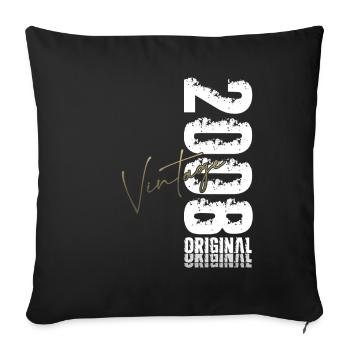 18th Birthday Shirt – Original 2008 Vintage Retro - Sofa pillowcase 17,3'' x 17,3'' (45 x 45 cm) - black - Front
