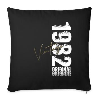 Chemise pour le 44e anniversaire – Original 1982 Vintage Retro - Housse de coussin décorative 45 x 45 cm - noir - Devant
