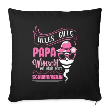 All the best dad wishes you your best swimmer - Sofa pillowcase 17,3'' x 17,3'' (45 x 45 cm) - black - Front