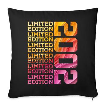 LIMITED EDITION 2002 24 YEARS 24TH BIRTHDAY - Sofa pillowcase 17,3'' x 17,3'' (45 x 45 cm) - black - Front