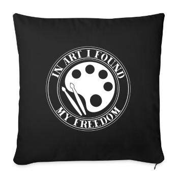 Funny Art Painter In Art I Found Freedom Drawing - Sofakissenbezug 45 x 45 cm - Schwarz - Vorne