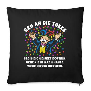 Cheers | Confetti | Go to the bar | Costume - Sofa pillowcase 17,3'' x 17,3'' (45 x 45 cm) - black - Front