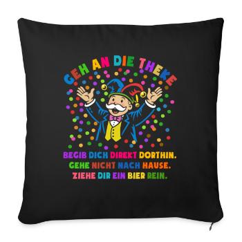 Cheers | Confetti | Go to the bar | Costume - Sofa pillowcase 17,3'' x 17,3'' (45 x 45 cm) - black - Front