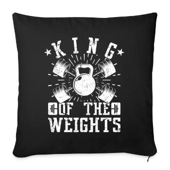 Powerlifting Bodybuilder King Of The Weights Gym - Sofa pillowcase 17,3'' x 17,3'' (45 x 45 cm) - black - Front