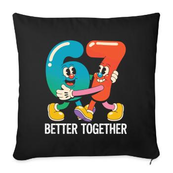Six et Sept : Mieux ensemble - Housse de coussin décorative 45 x 45 cm - noir - Devant